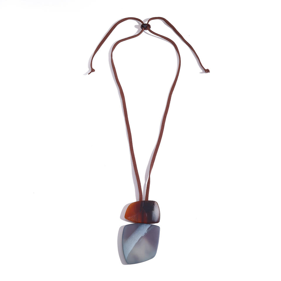 Resin Dyed Geometric Necklace Exaggerated Sweater Chain - Image 5