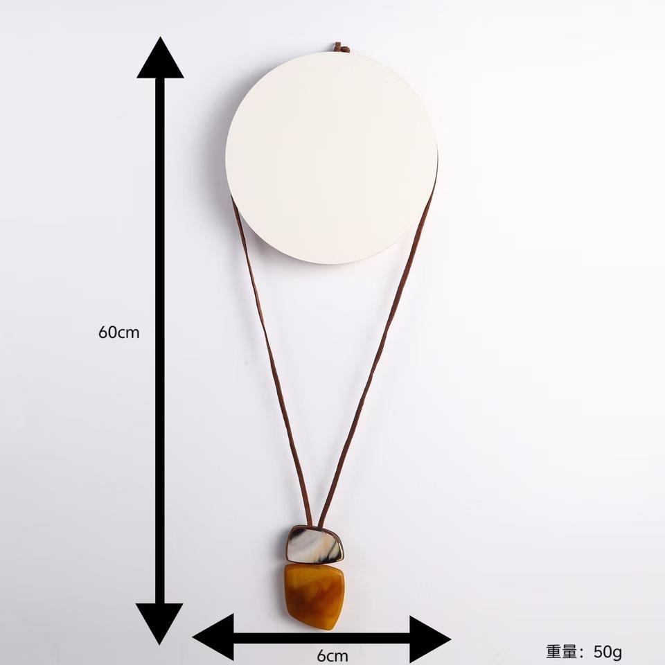 Resin Dyed Geometric Necklace Exaggerated Sweater Chain - Image 4