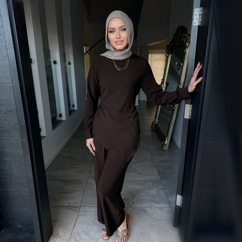 Wholesale Abaya 2026 Summer Co-ord Set Islamic Clothing Top and Pants 2 Piece Abaya Set Daily Wear Women's Clothing Casual Abaya - Image 3